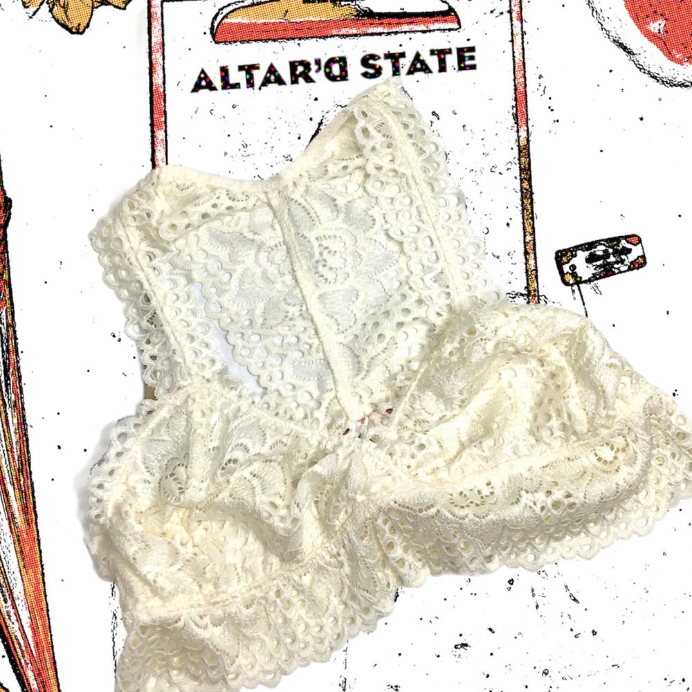 ALTAR’D STATE | Lace Racerback Bralette Ivory - Picture 8 of 16